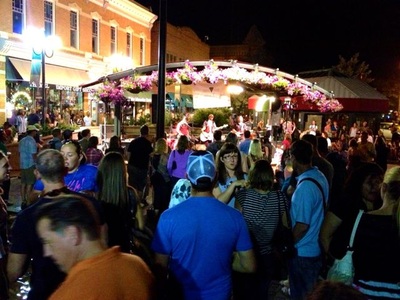 music performance outdoors in Old Town at night.