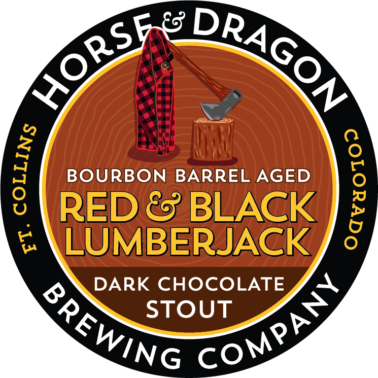 Barrel Aged Red & Black Lumberjack dark chocolate stout logo
