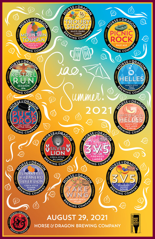 Ciao, Summer 2021 poster with logos of all low ABV beers served.