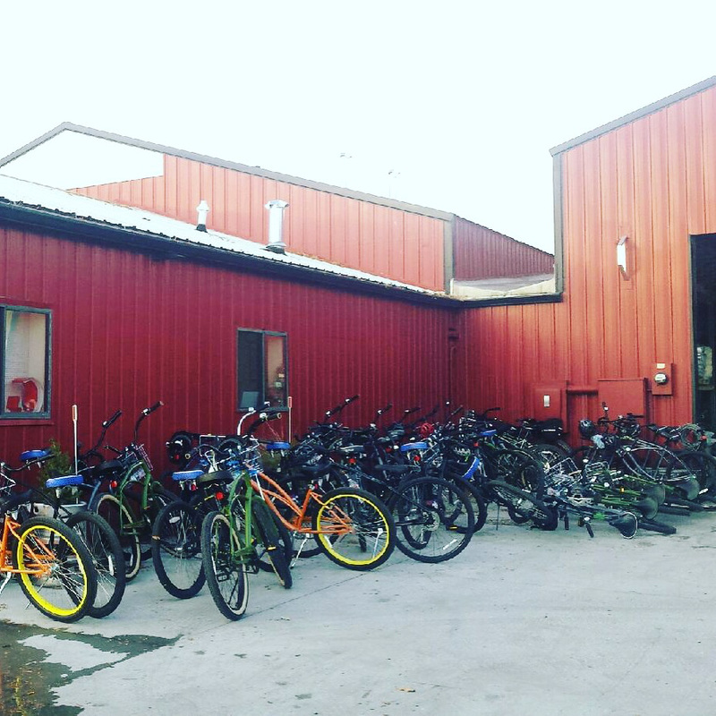 Many bikes parked at Horse & Dragon